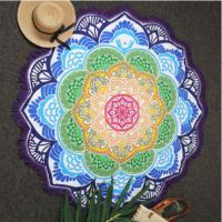 Tassel India Tapestry Lotus Mandala Beach Towel