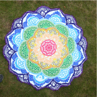 Tassel India Tapestry Lotus Mandala Beach Towel