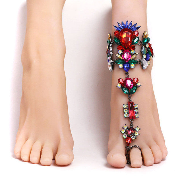 Crystal Barefoot Beach Foot Anklet