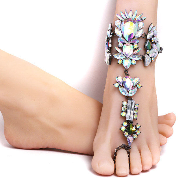 Crystal Barefoot Beach Foot Anklet