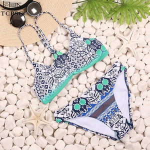 Brazilian Geometrical Bandeau Bikini set