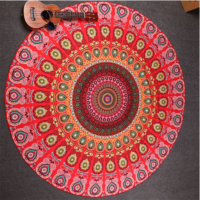 Color Block Peacock Mandala Beach Towel