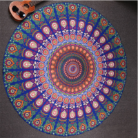 Color Block Peacock Mandala Beach Towel