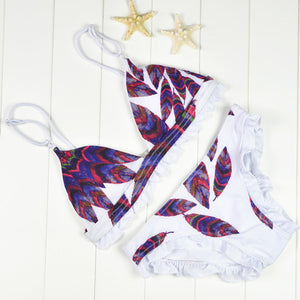 Vintage Bandeau High Neck Bikini Set