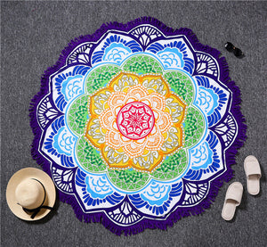 Indian Bohemian Tapestry Totem Lotus Mandala Beach Towel