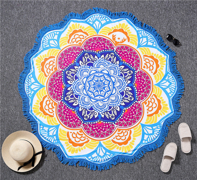 Indian Bohemian Tapestry Totem Lotus Mandala Beach Towel