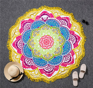 Indian Bohemian Tapestry Totem Lotus Mandala Beach Towel