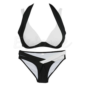 Two Tone Bandage Bikini Set