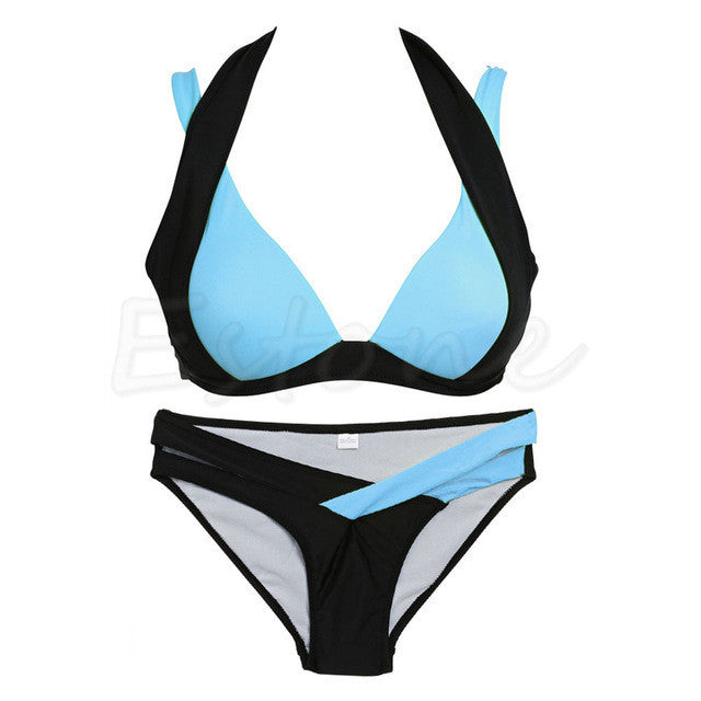 Two Tone Bandage Bikini Set