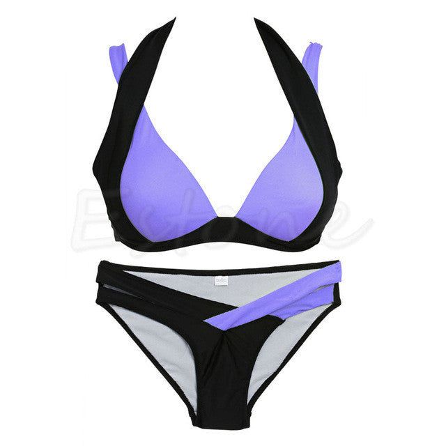 Two Tone Bandage Bikini Set