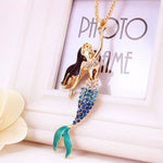 Enamel Crystal Mermaid Rhinestone Pendant