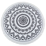 Black Sun Mandala Beach Towel