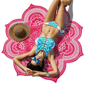 Indian Bohemian Lotem Lotus Sandy Beach Towel