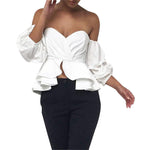 Felicita - Off Shoulder Blouse Summer Sexy Butterfly Sleeve with Ruffles Top